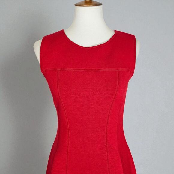 Anthropologie Maeve Red Scuba Debutant Dress - Picture 5 of 9